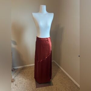 Elegant Rust Maxi Skirt